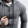 Moška jopica Zipper Hoodie Grey Black - GymBeam L
