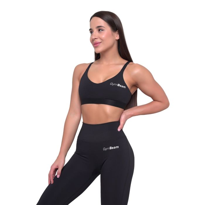 Športni nedrček Essence String Black - GymBeam S