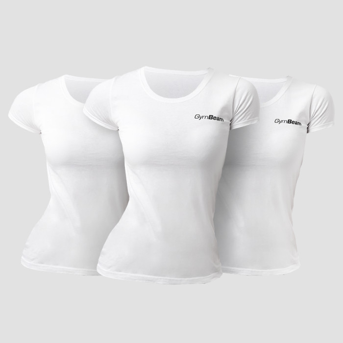 Ženska majica Basic 3Pack White - GymBeam XXL - 3pack