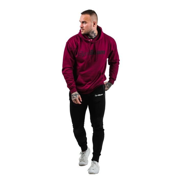 Moški pulover s kapuco PRO Burgundy - GymBeam L