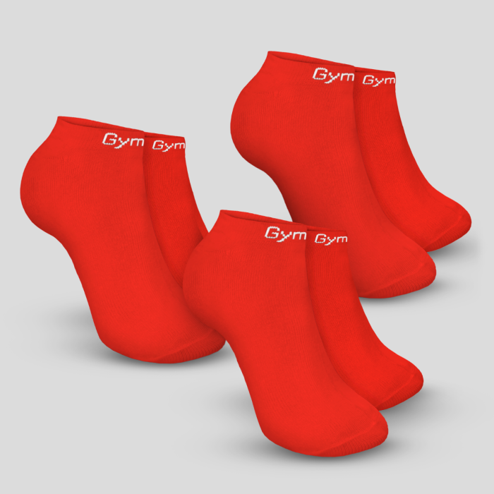 Ankle Socks 3Pack Hot Red - GymBeam