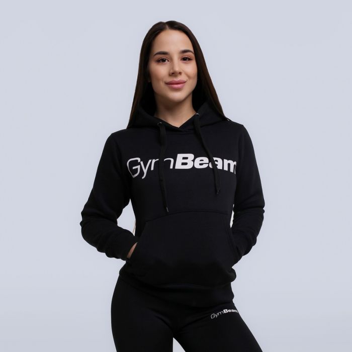 Ženski pulover s kapuco Athlete Black - GymBeam