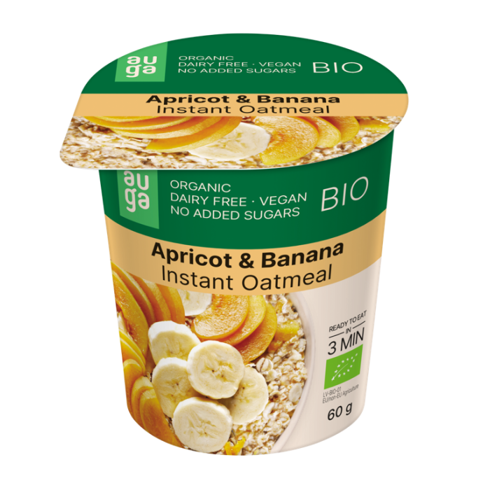 BIO polnozrnata ovsena kaša - Auga 60 g - jabolko - cimet