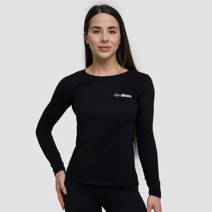 Women‘s Basic Long Sleeve T-Shirt Black - GymBeam