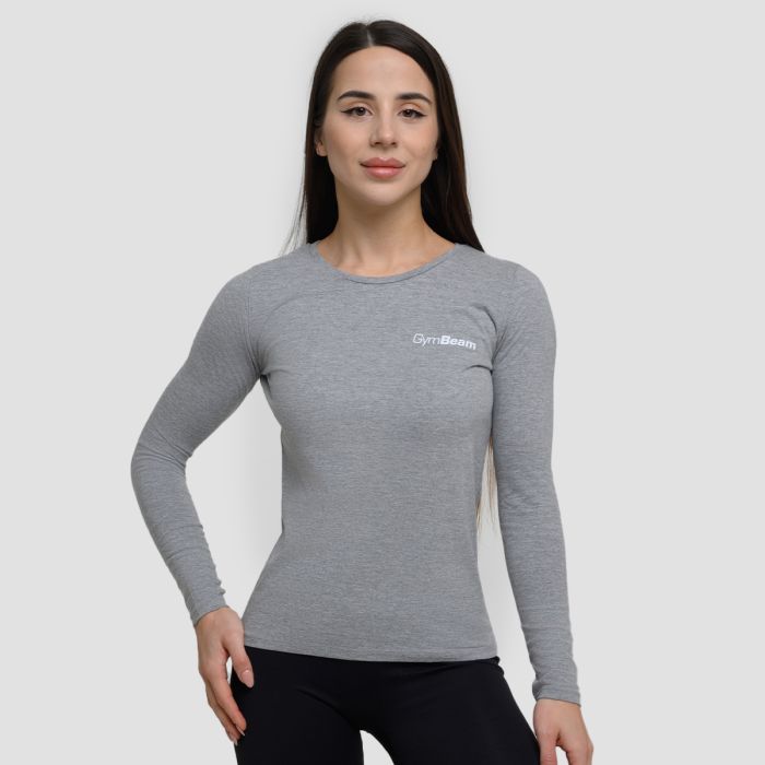 Women‘s Basic Long Sleeve T-Shirt Grey - GymBeam