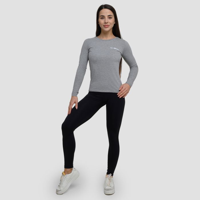 Ženska majica z dolgimi rokavi Basic Grey - GymBeam L
