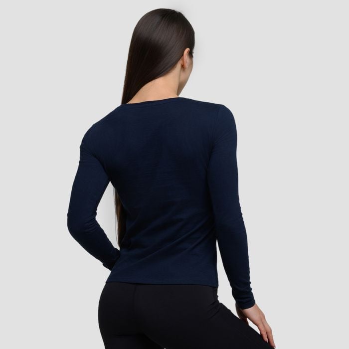 Ženska majica z dolgimi rokavi Basic Navy - GymBeam M