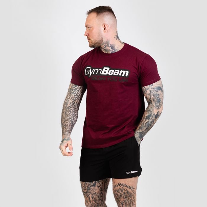 Beam majica Burgundy - GymBeam XL