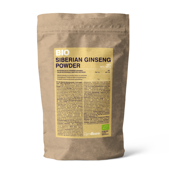 BIO Sibirski ginseng v prahu - GymBeam 100 g