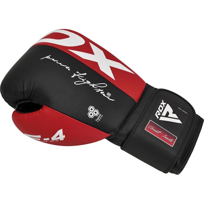 Boksarske rokavice F4 HOOK & LOOP Red - RDX 16 OZ