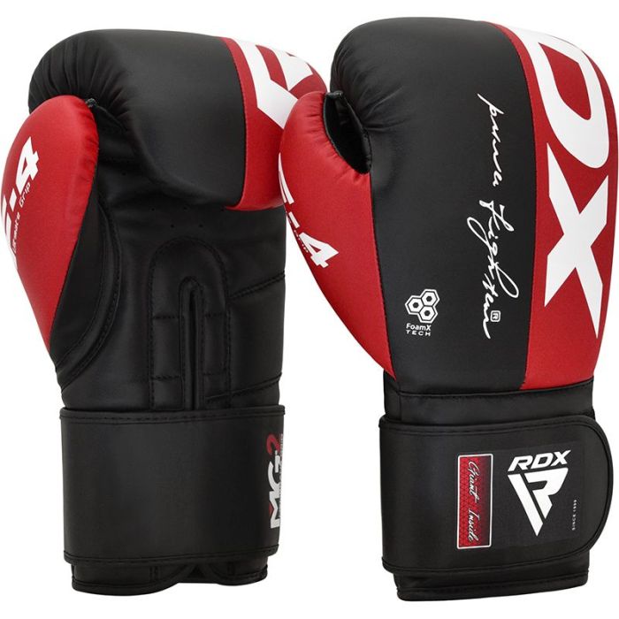 Boksarske rokavice F4 HOOK & LOOP Red - RDX 16 OZ