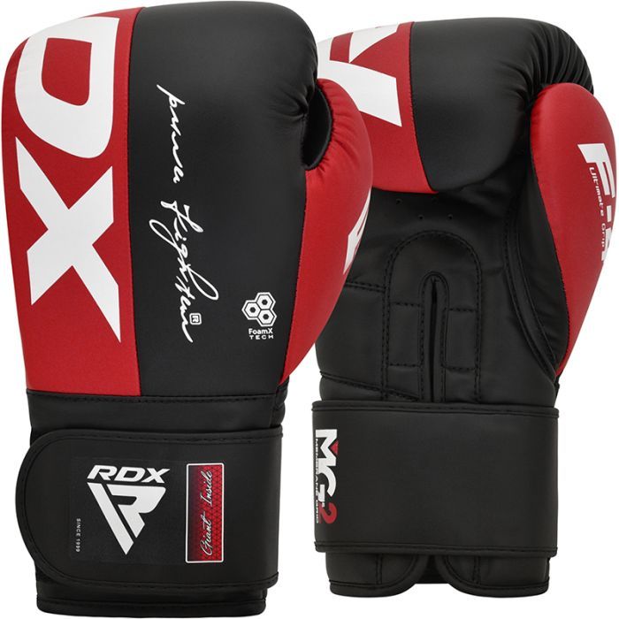 Boksarske rokavice F4 HOOK & LOOP Red - RDX 16 OZ