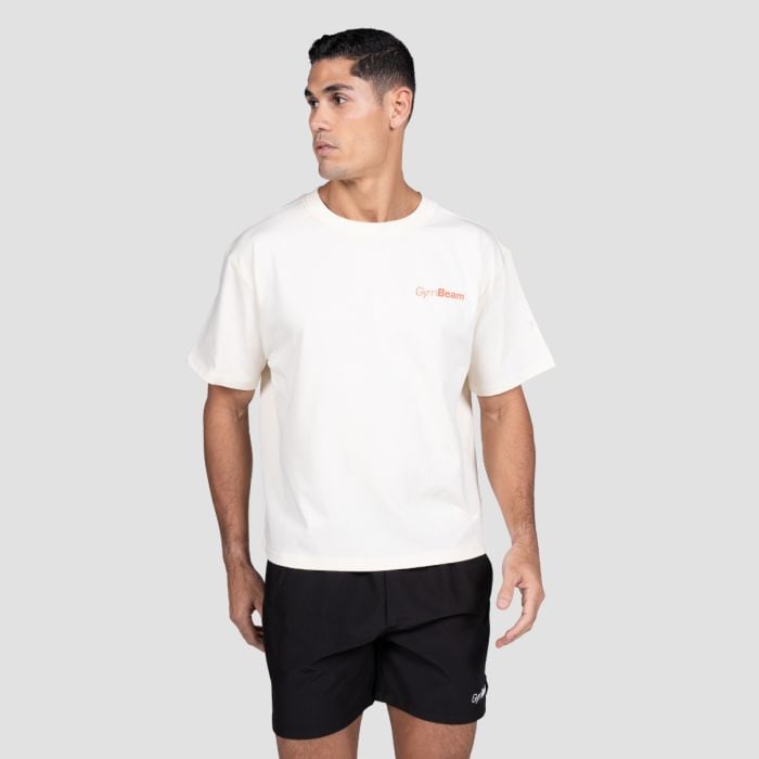 Majica s kratkimi rokavi Budapest Cream - GymBeam XXL