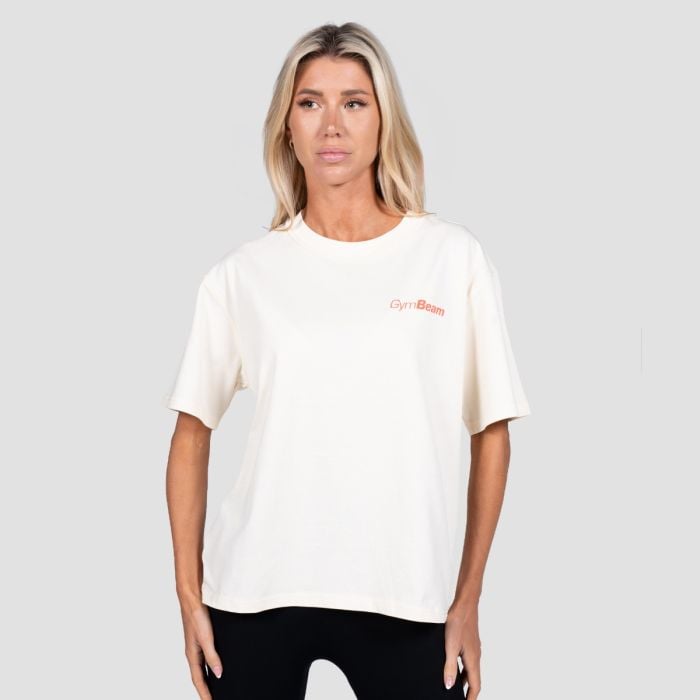 Majica s kratkimi rokavi Budapest Cream - GymBeam XXL