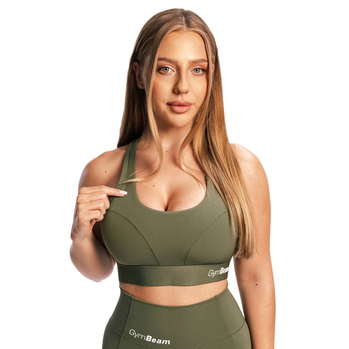 Športni nedrček Combat Olive Grey - GymBeam M