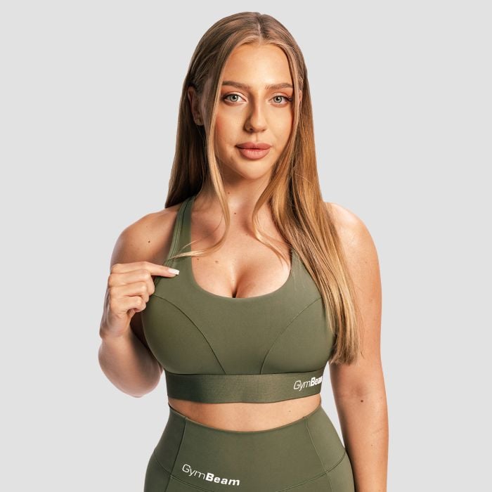 Športni nedrček Combat Olive Grey - GymBeam M