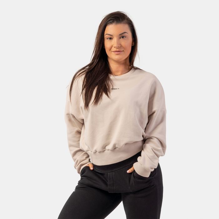 Ženski pulover Loose Fit Cream - NEBBIA