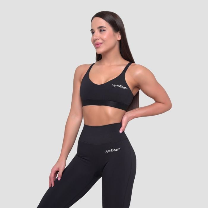Športni nedrček Essence String Black - GymBeam S