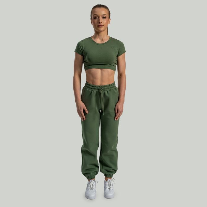 Ženski crop top Essential Cedar Green - STRIX S