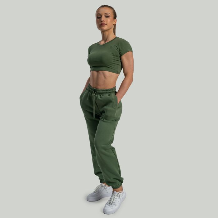 Ženski crop top Essential Cedar Green - STRIX S