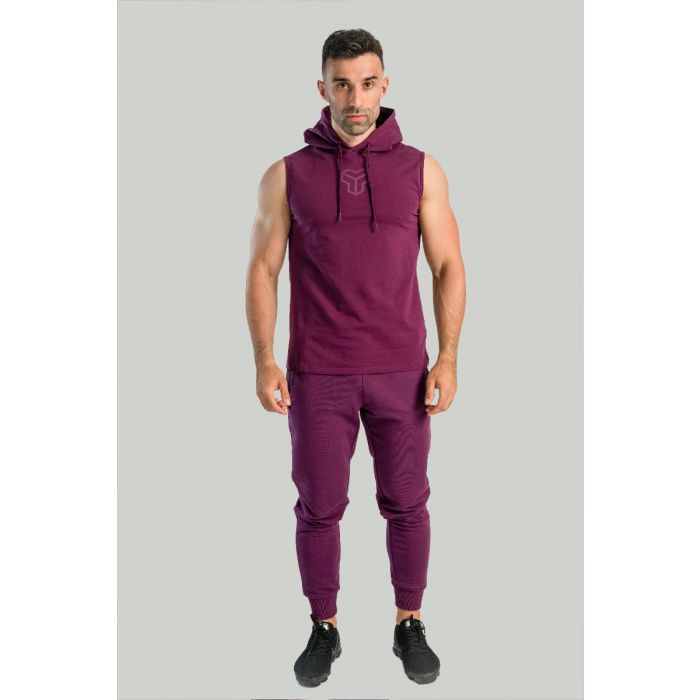 Majica s kapuco brez rokavov Essential Hoodie Plum - STRIX XXXL