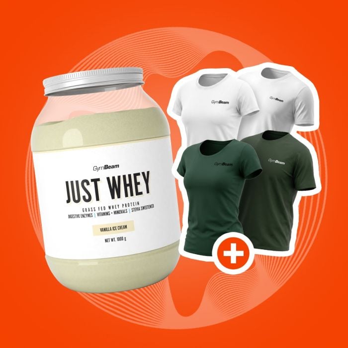 Just Whey beljakovine iz mleka krav proste reje - GymBeam 1000 g - čokoladni milkshake - 00