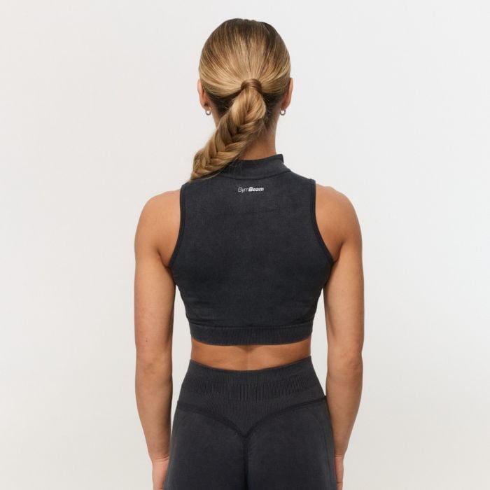 Brezšivni športni nedrček Fierce Dark Grey - GymBeam L