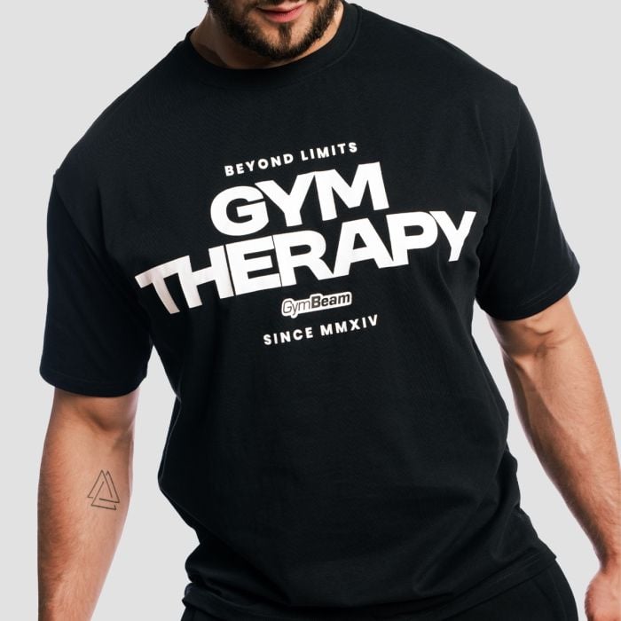 Majica s kratkimi rokavi Gym Therapy Black - GymBeam M