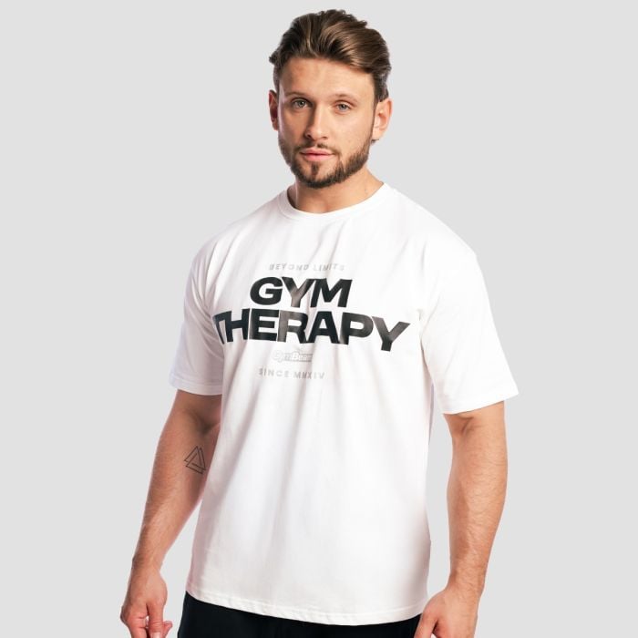 Majica s kratkimi rokavi Gym Therapy White - GymBeam XL