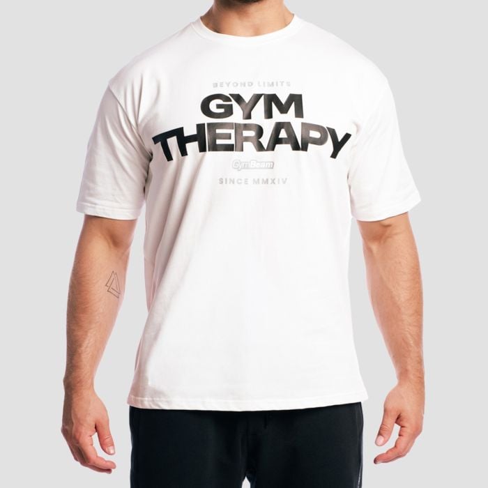 Majica s kratkimi rokavi Gym Therapy White - GymBeam XL