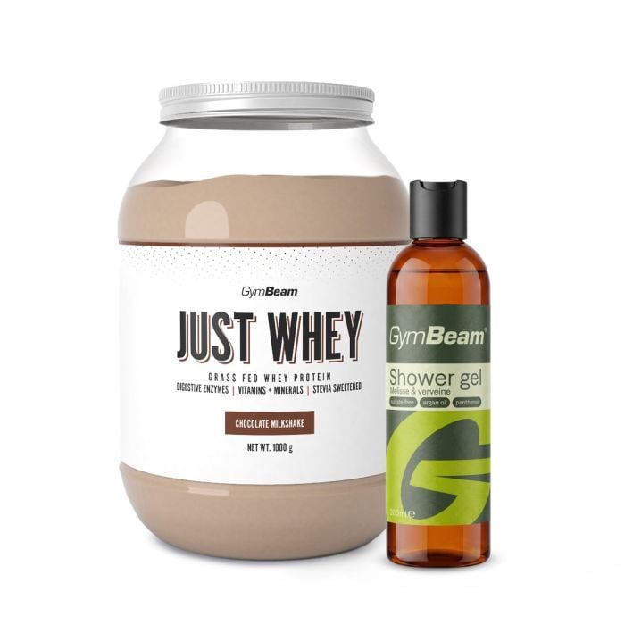 Just Whey Travnato krmljeni beljakovine – GymBeam 1000 g - čokoladni milkshake - 00