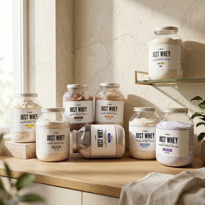 Just Whey beljakovine iz mleka krav proste reje - GymBeam 2000 g - čokoladni milkshake - 00