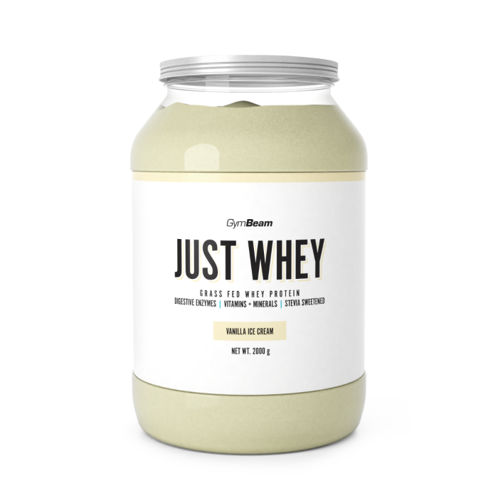 Just Whey beljakovine iz mleka krav proste reje - GymBeam + darilo 2000 g - vanilja sladoled - 00