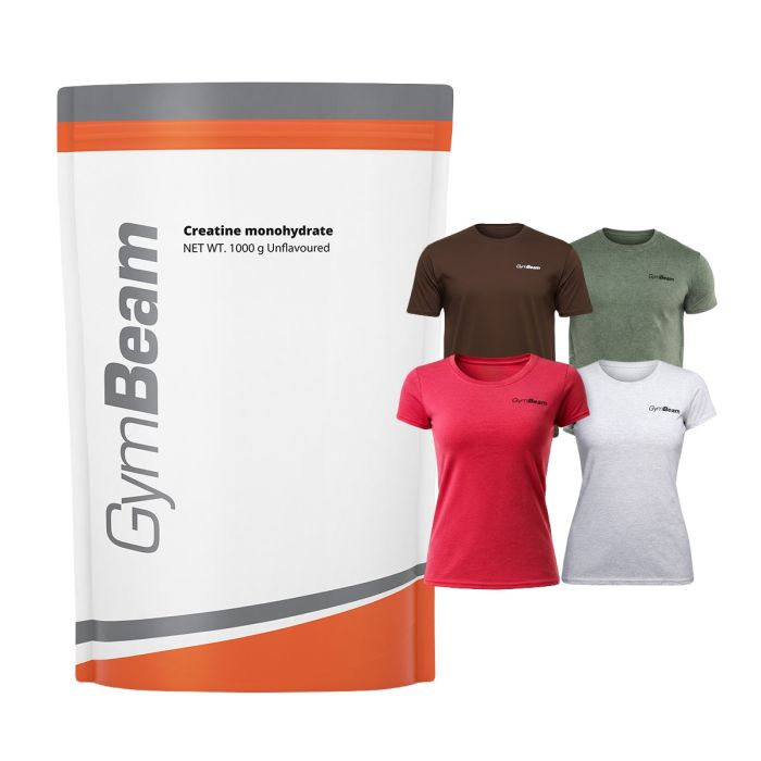 Kreatin 100% Monohidrat - GymBeam 1000 g - brez okusa - 00