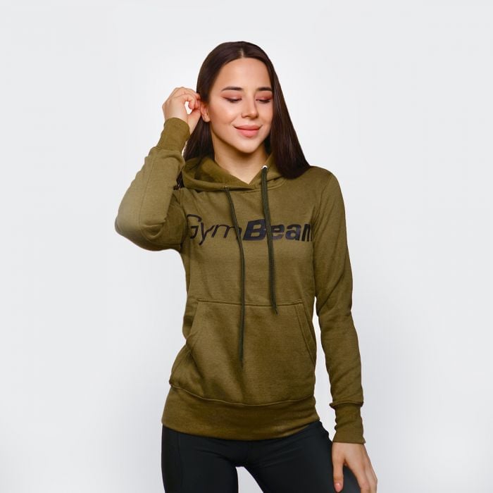 Ženski pulover s kapuco Athlete Military Green - GymBeam