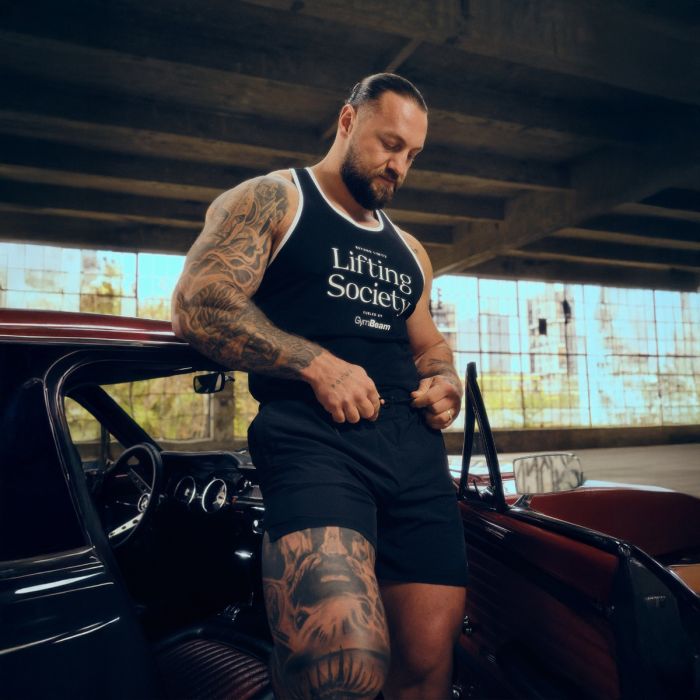 Moška majica stinger Lifting Society Black - GymBeam XL