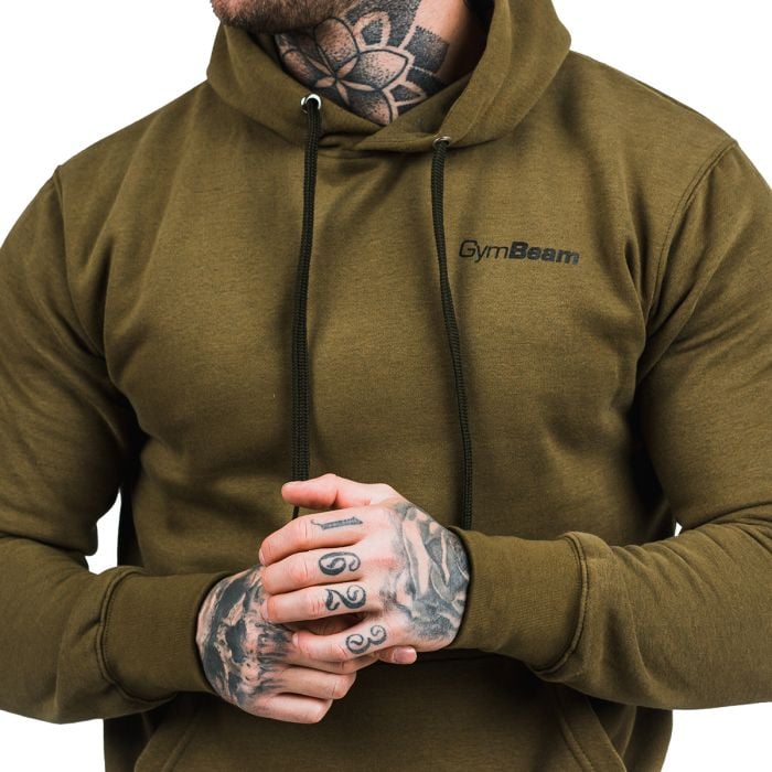 Pulover s kapuco Athlete Military Green Black - GymBeam XL