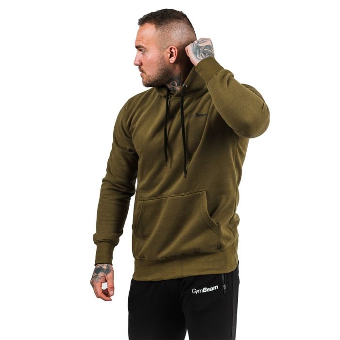 Pulover s kapuco Athlete Military Green Black - GymBeam XL