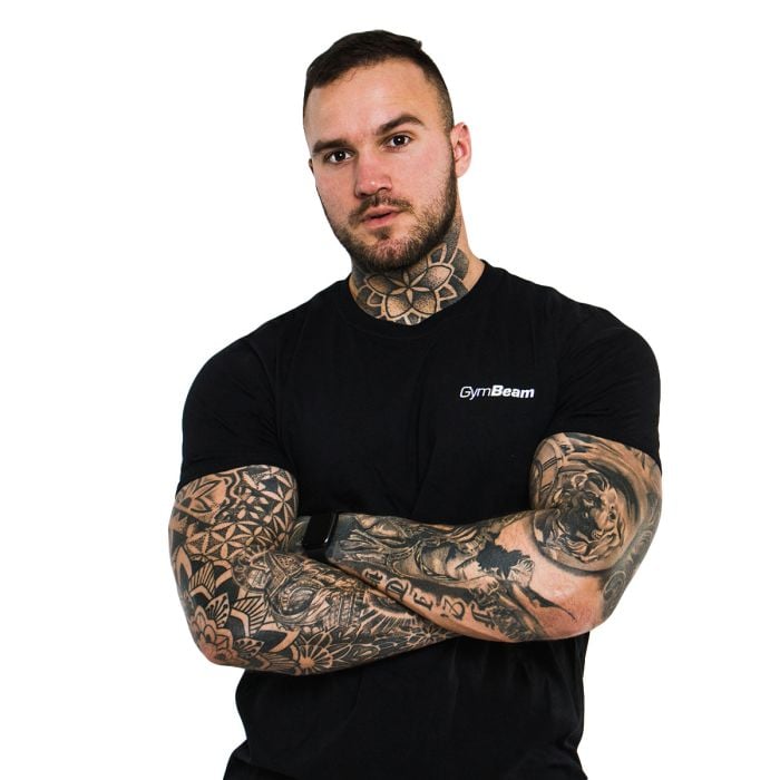 Moška majica Basic Black - GymBeam L