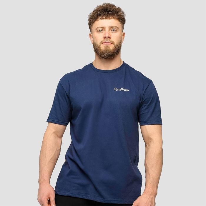 Moška majica s kratkimi rokavi Basic Navy Blue - GymBeam M