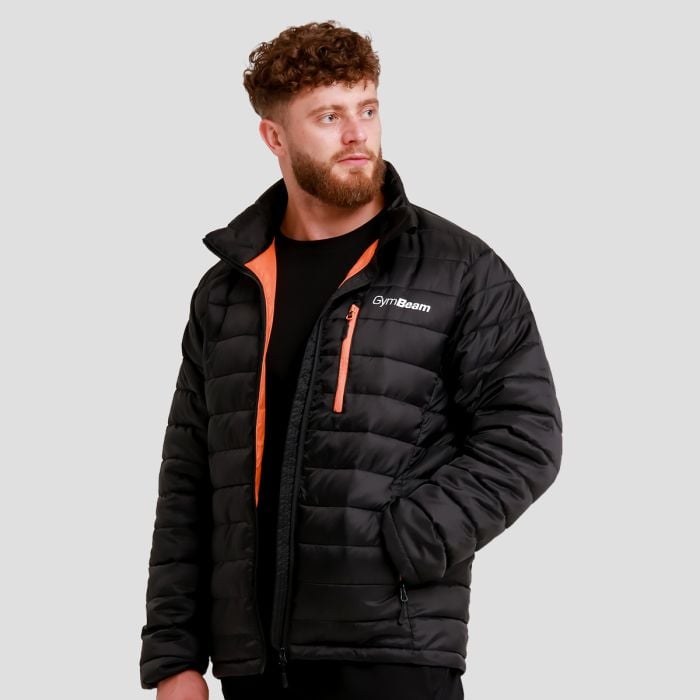 Moška jakna Puffer Black/Orange - GymBeam XL