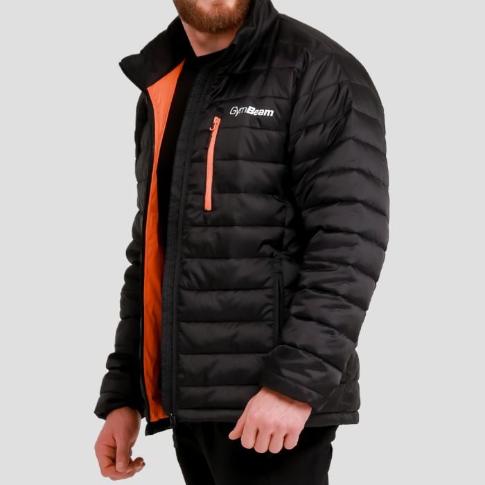 Moška jakna Puffer Black/Orange - GymBeam XL
