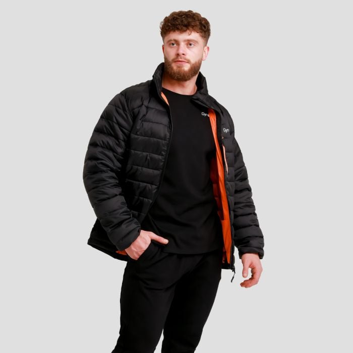 Moška jakna Puffer Black/Orange - GymBeam XL