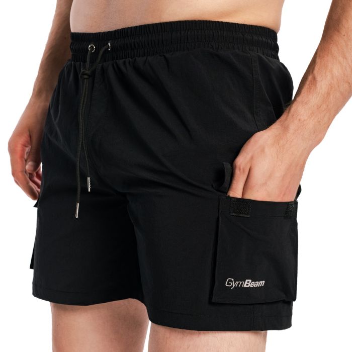 Moške kopalne hlače Cargo Black - GymBeam XXXL