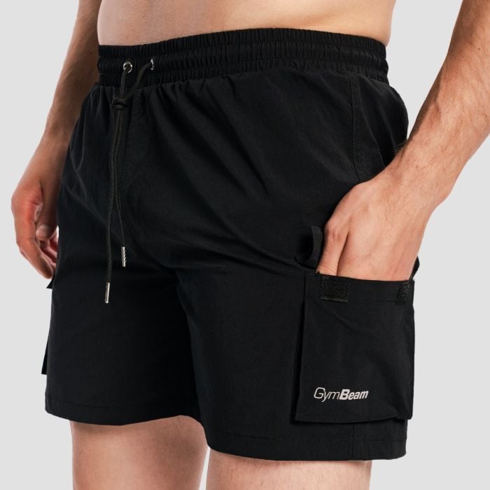 Moške kopalne hlače Cargo Black - GymBeam XXXL