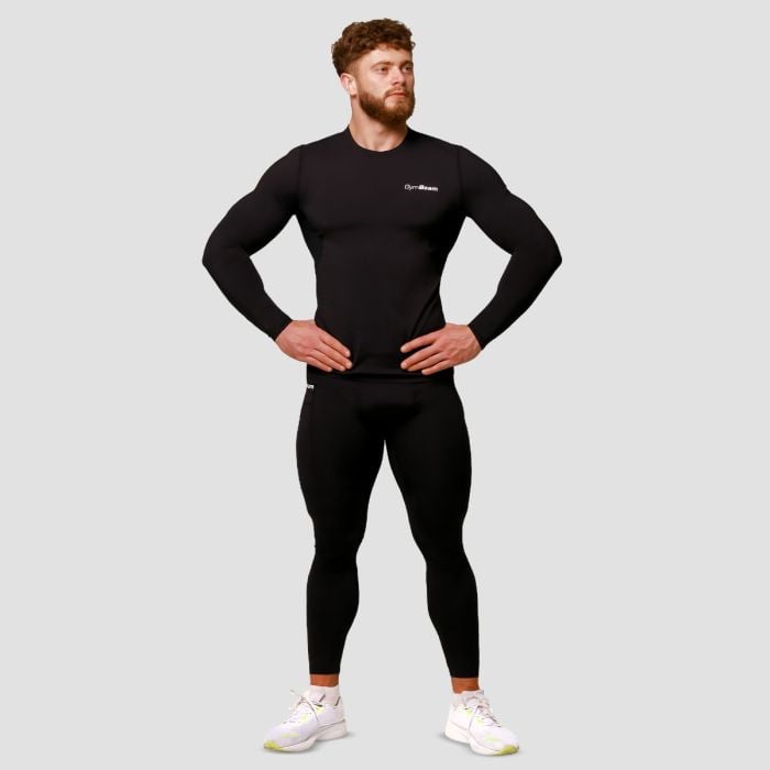 Kompresijska majica z dolgimi rokavi Mid Black - GymBeam L