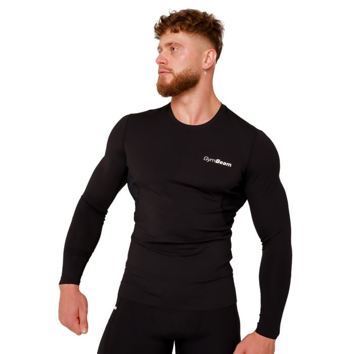 Kompresijska majica z dolgimi rokavi High Black - GymBeam XXXL