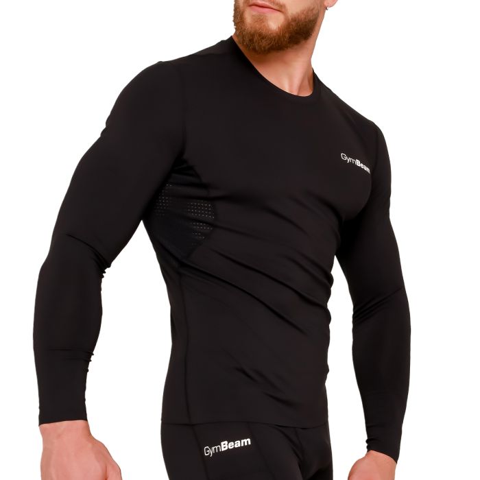 Kompresijska majica z dolgimi rokavi High Black - GymBeam XXXL