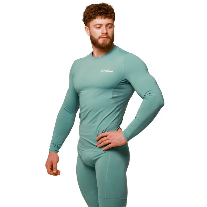 Kompresijska majica z dolgimi rokavi Mid Blue - GymBeam XXXL