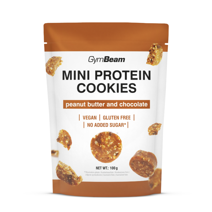 Mini Protein Cookies - GymBeam 100 g - arašidovo maslo - čokolada